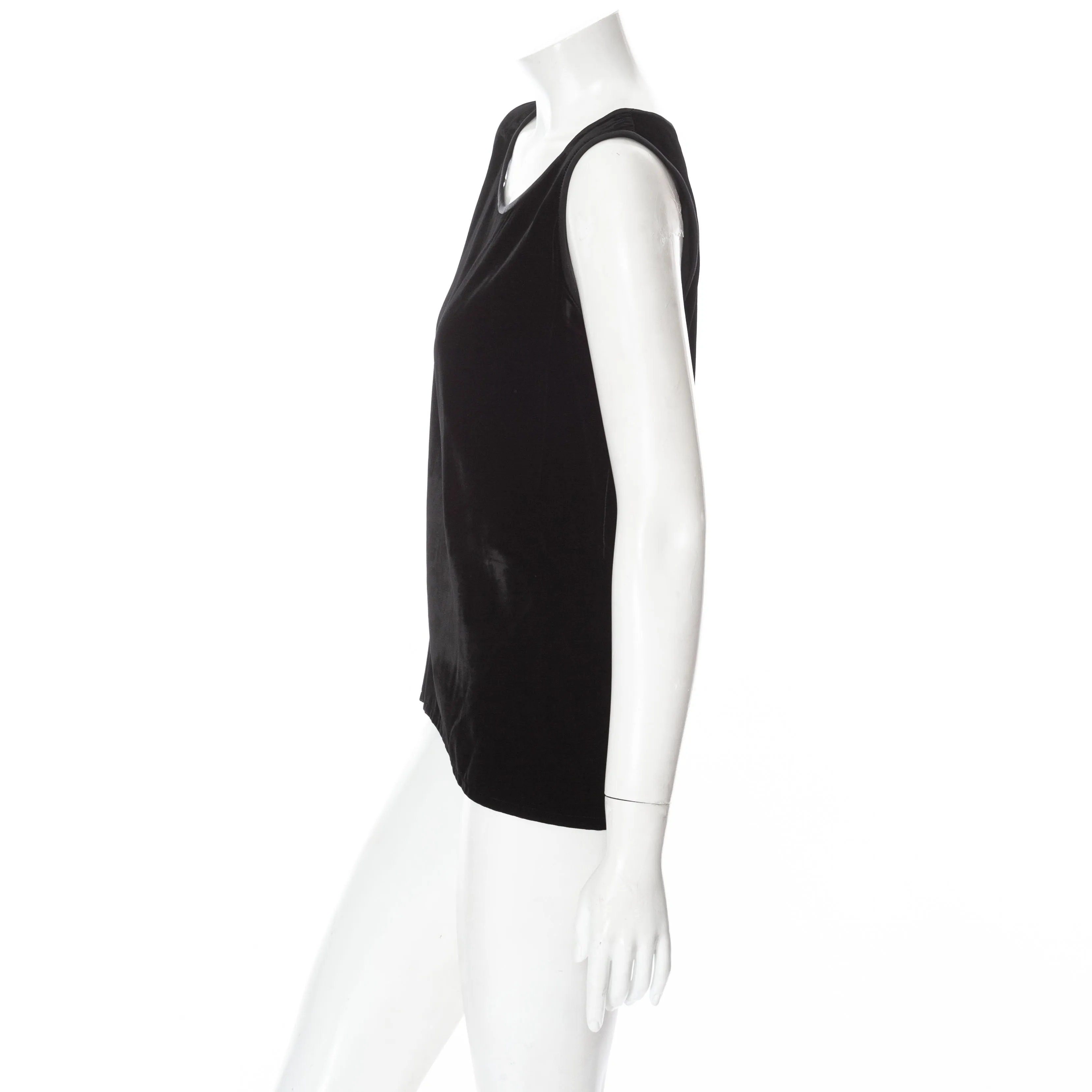 1990s Black Velvet Sleeveless Tank Top