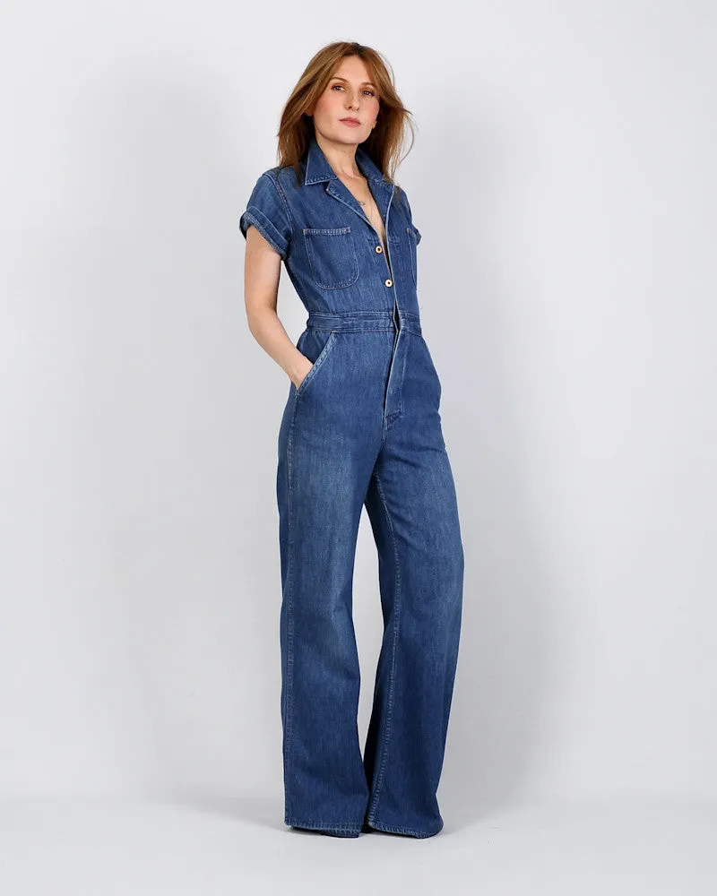 70s Denim Bellbottom Jumpsuit