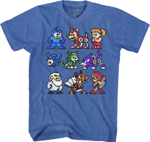 8-Bit Cast Mega Man T-Shirt