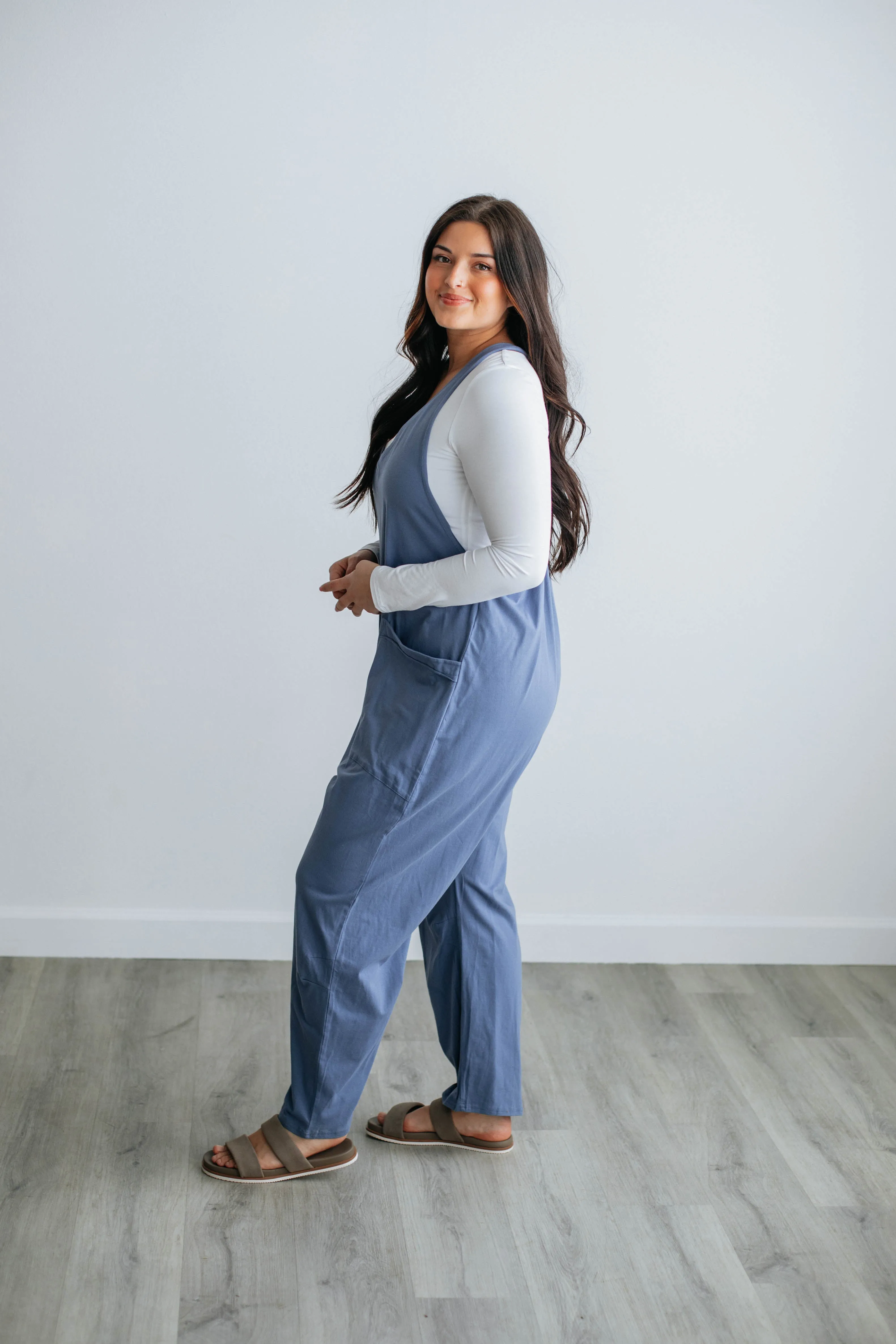 Abigail Lounge Jumpsuit - Steel Blue