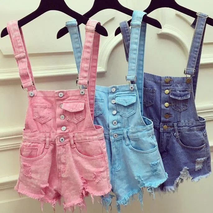 Acid Wash Denim Overalls