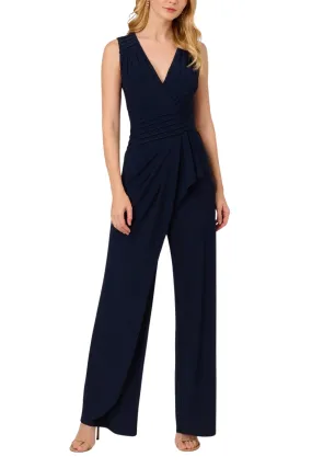 Adrianna Papell jersey sleeveless bodice wide legs jumpsuit