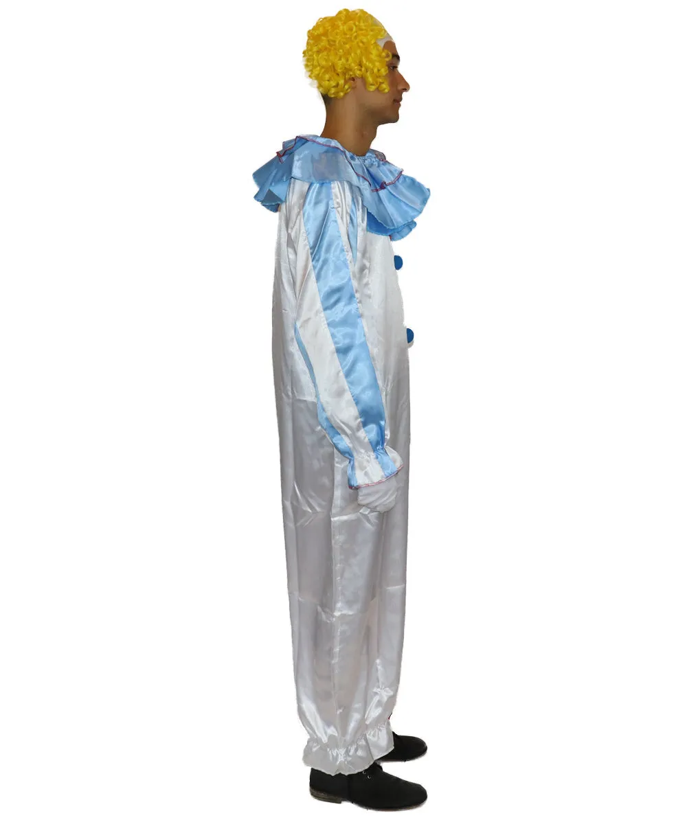 Adult Men's Blue Clown Jumpsuit Costume | Multi Color Cosplay Costume