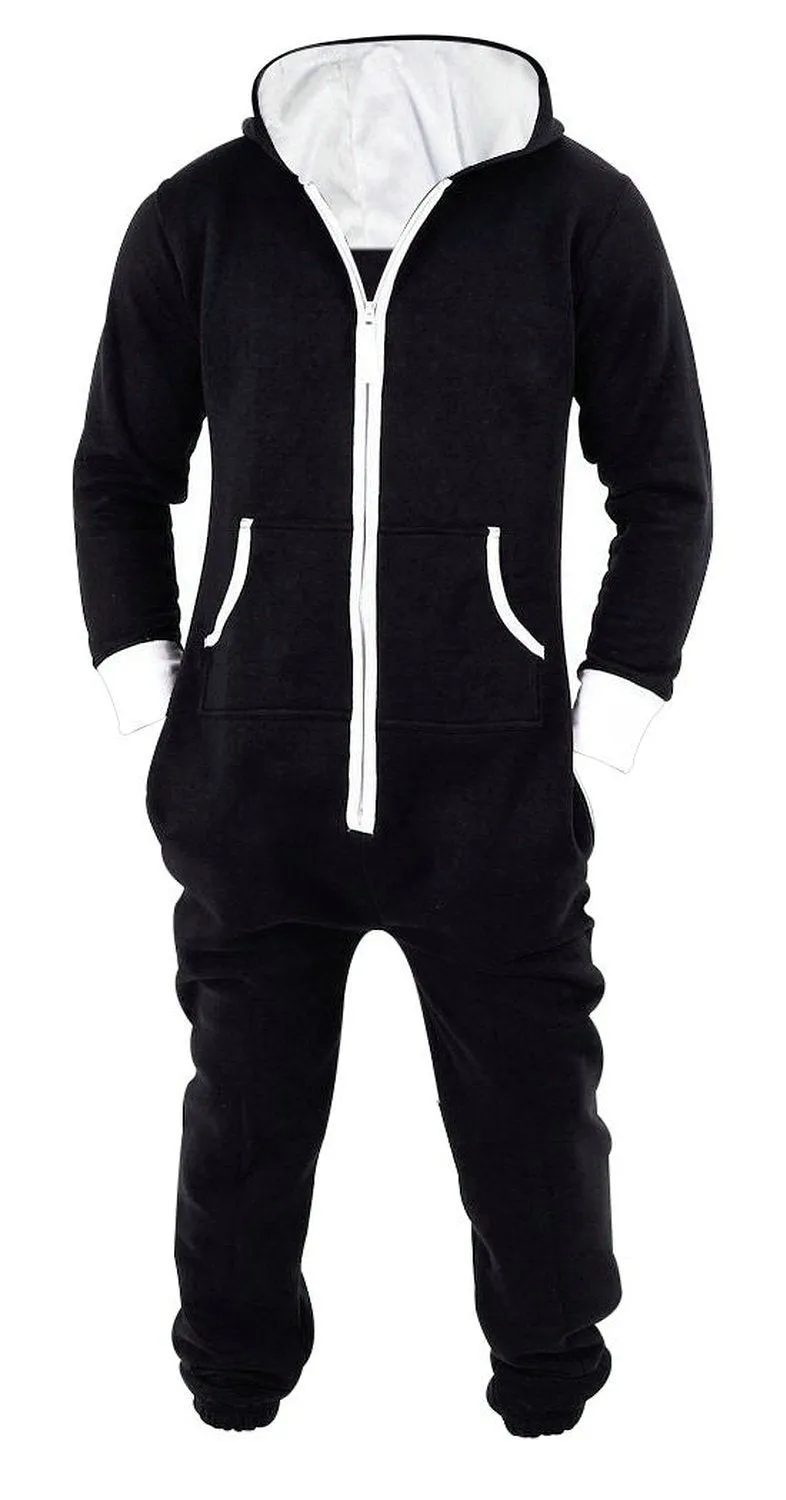 Adults Men Jumpsuit Zipper Hoodie Tracksuit Onesie Pajamas