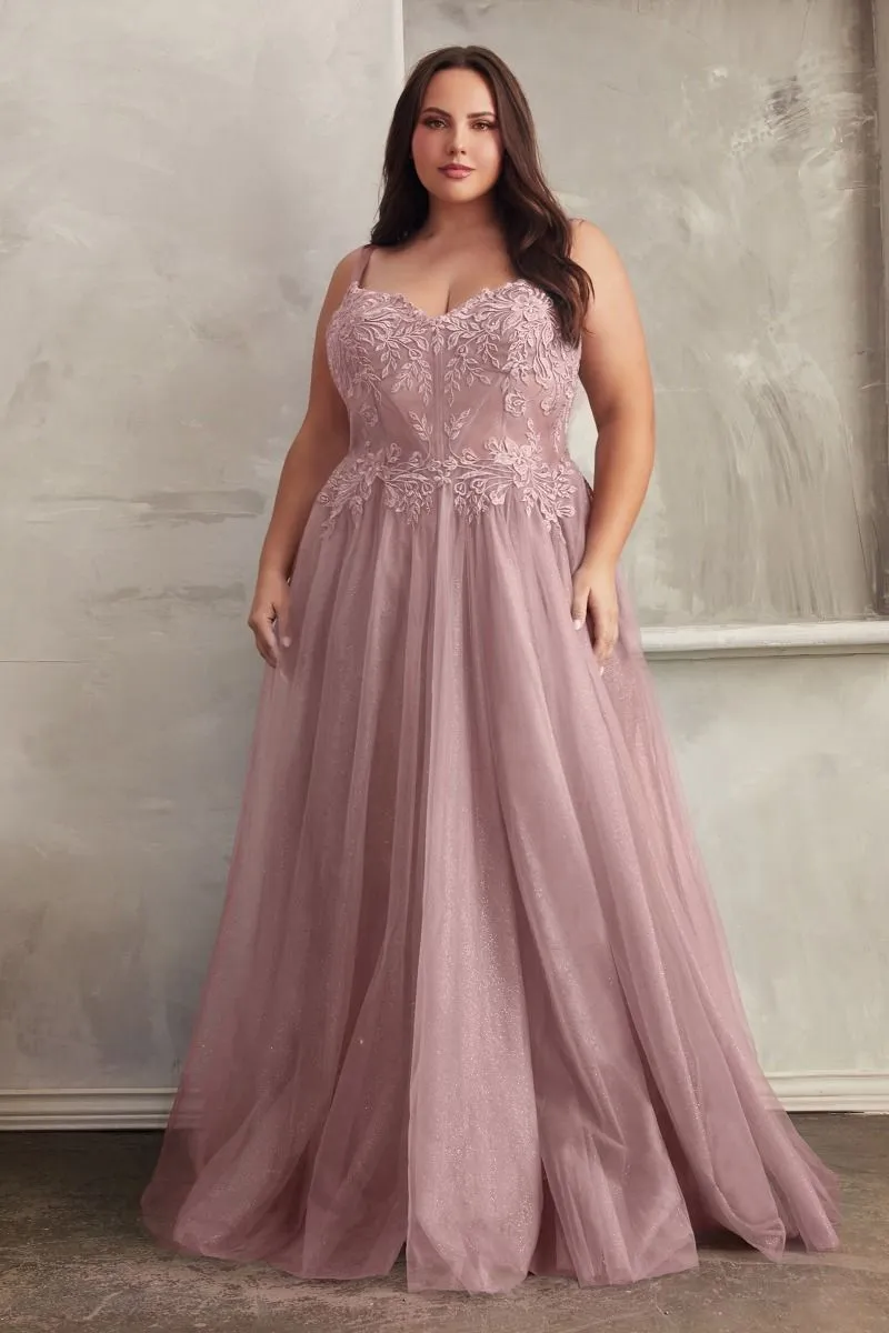 Alex Prom Dress Lace & Layered Tulle Gown Cinderella Divine C150  LaDivine C150 740150ER-Mauve