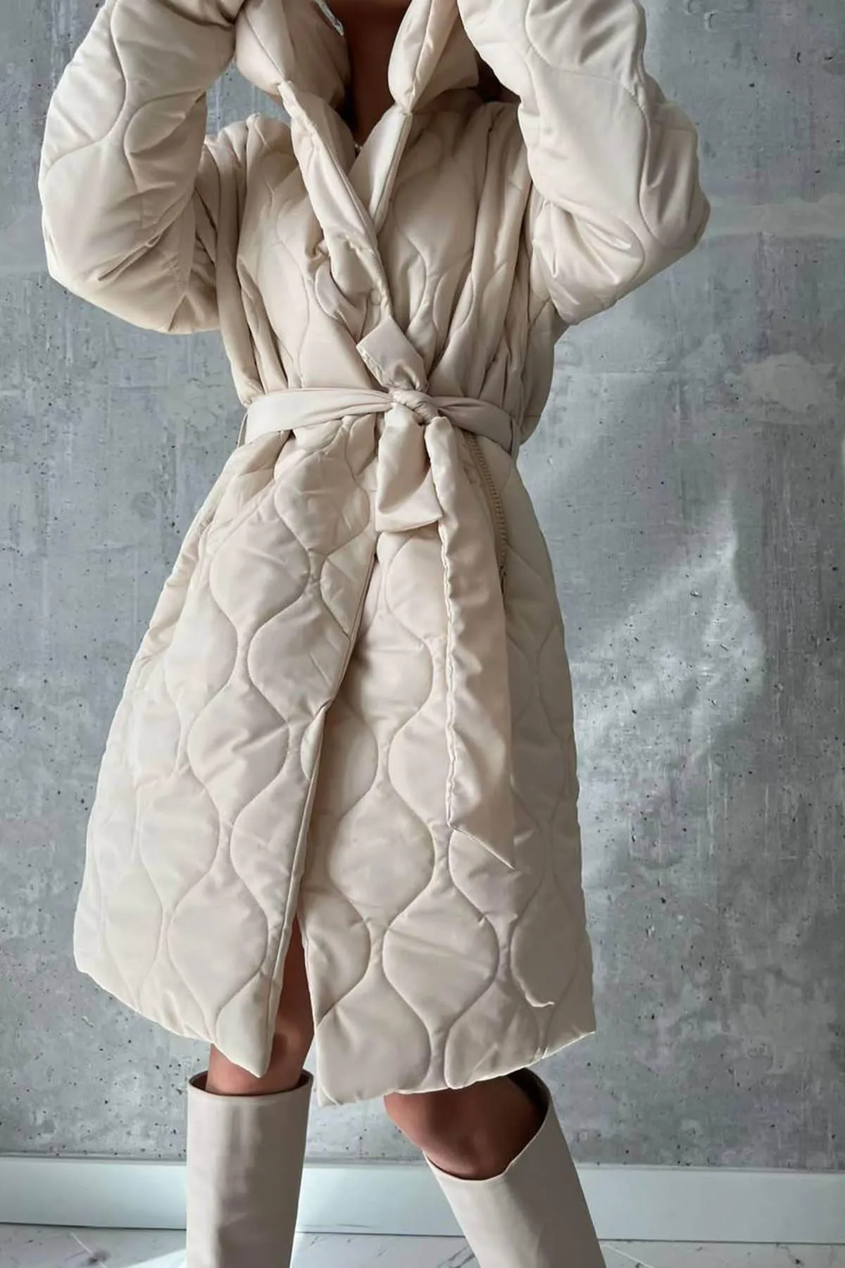 Amelie Polo Collar Quilted Coat