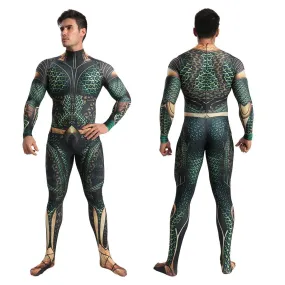 Aquaman Arthur Cosplay Zentai Jumpsuit Halloween Fancy Cosplay Costume