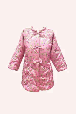 Arcadia Blossom Quilted Satin Boudoir Coat