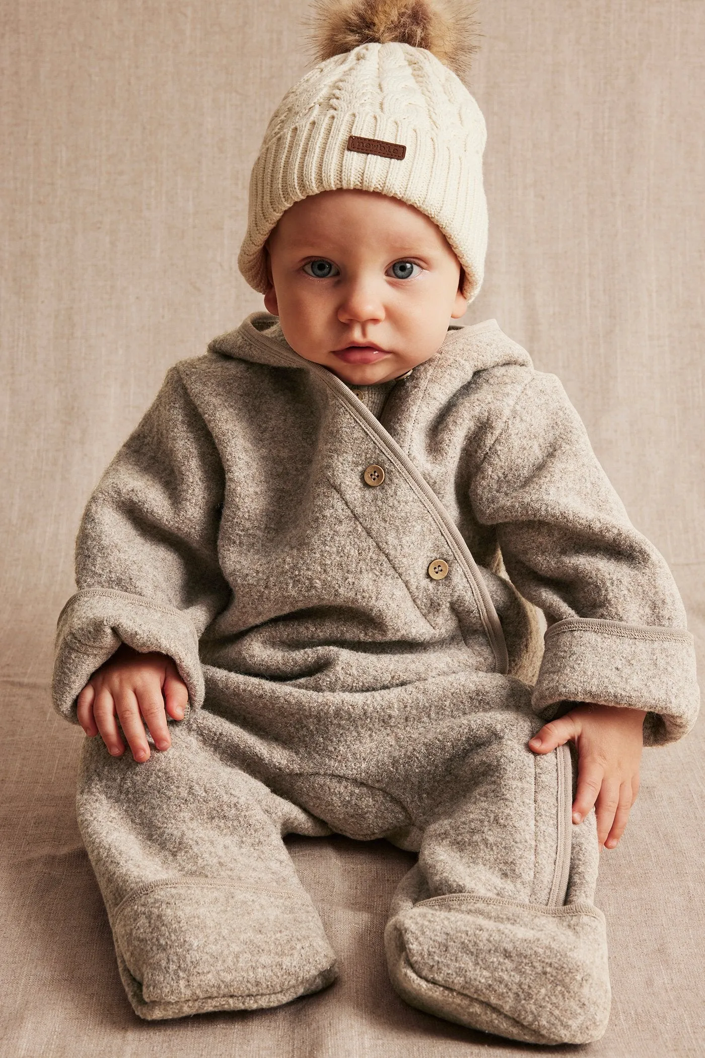 Baby brown wool coverall