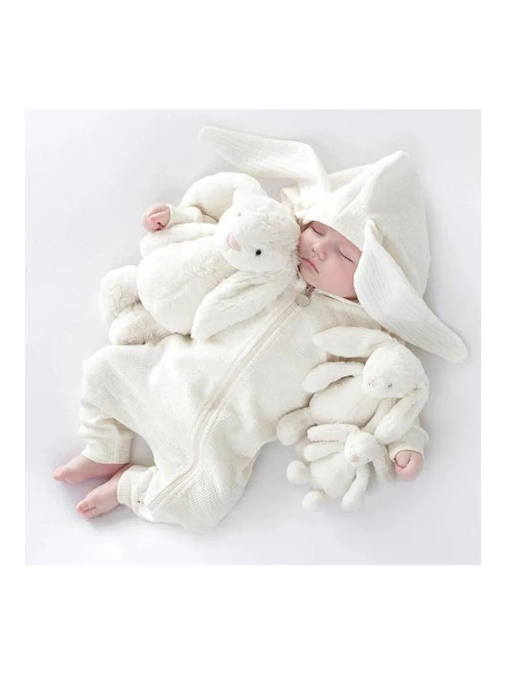 Baby Bunny Jumpsuit White