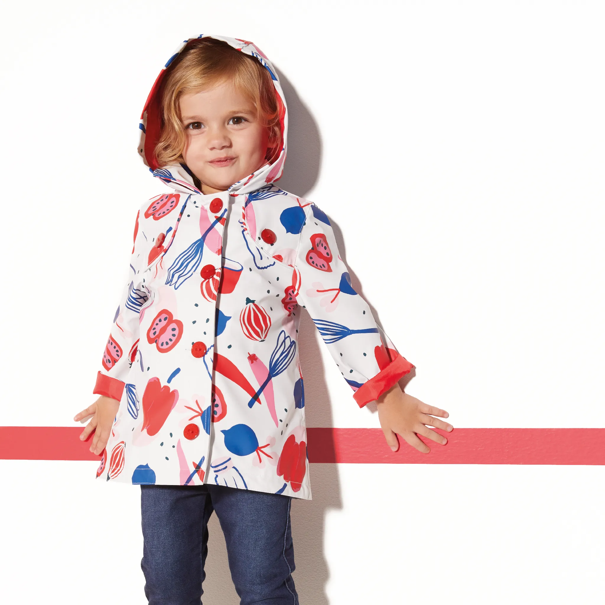 Baby girl printed raincoat