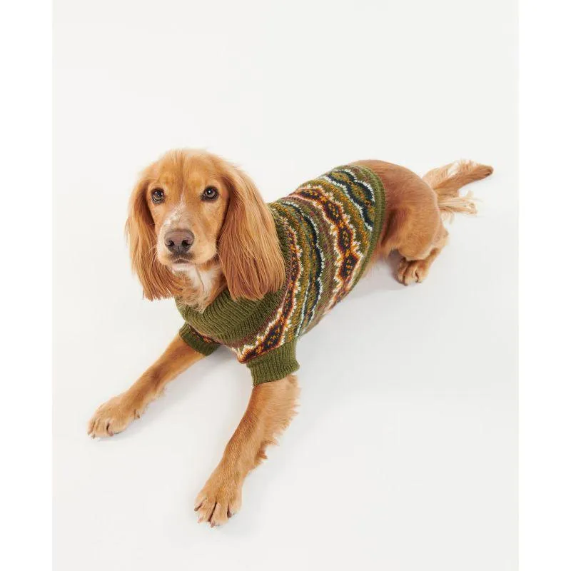 Barbour Case Fairisle Dog Jumper - Olive