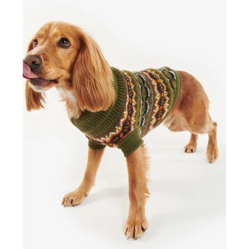 Barbour Case Fairisle Dog Jumper - Olive