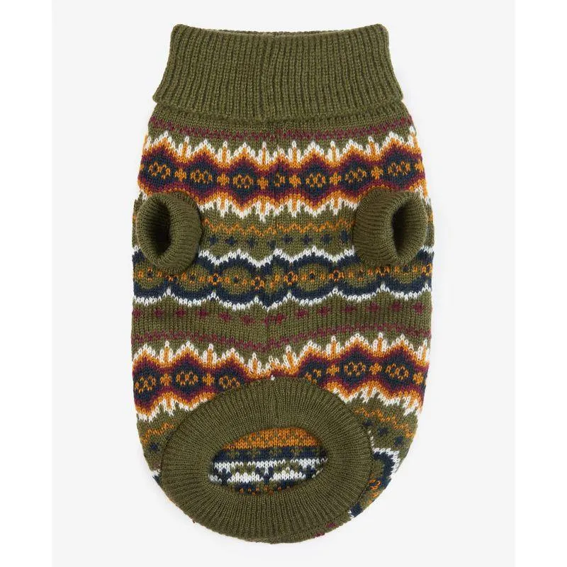 Barbour Case Fairisle Dog Jumper - Olive