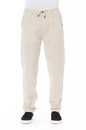 Beige Cotton Men Chino Pants