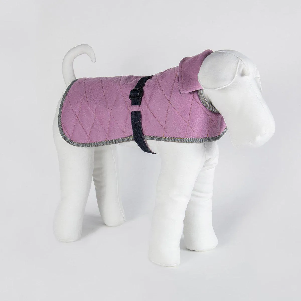 Bespoke Reversible Dog Coat/Raincoat Denim And Pink