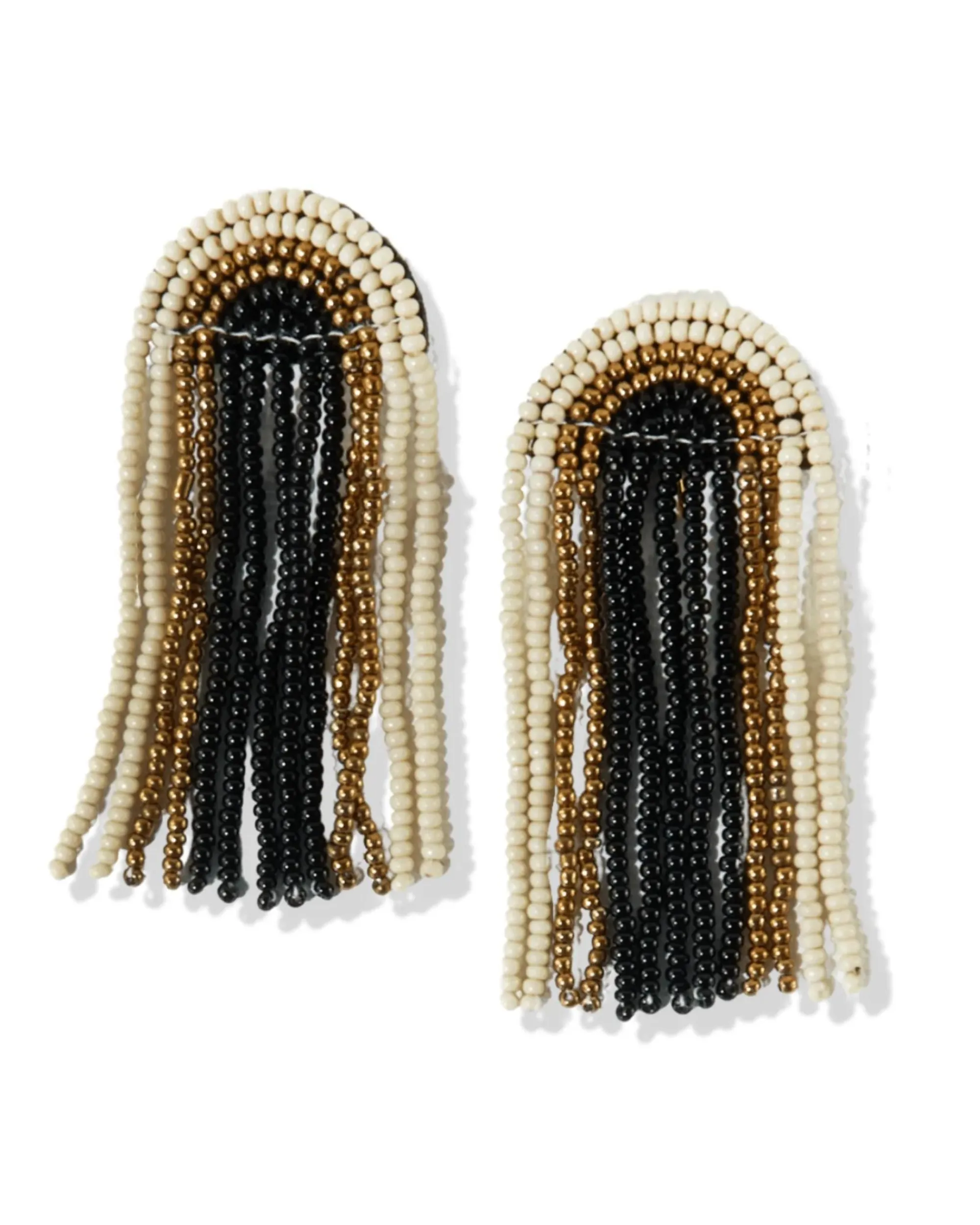 Black Rainbow Fringe Earrings