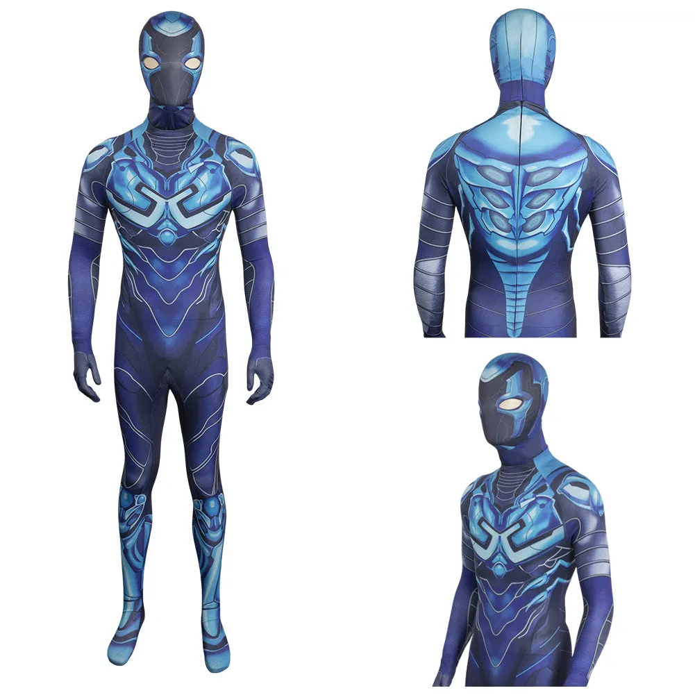 Blue Beetle Jaime Reyes Blue Adult Jumpsuit Party Carnival Halloween Cosplay Costume