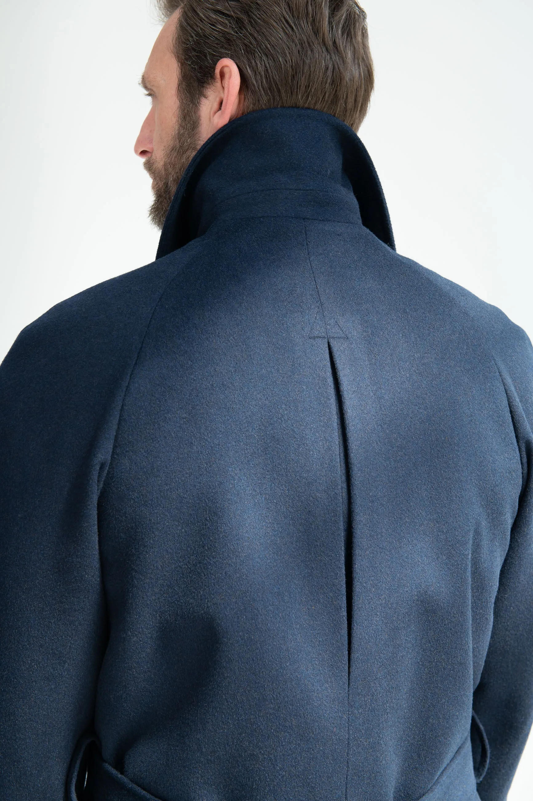 Blue Raglan coat – Made in Italy