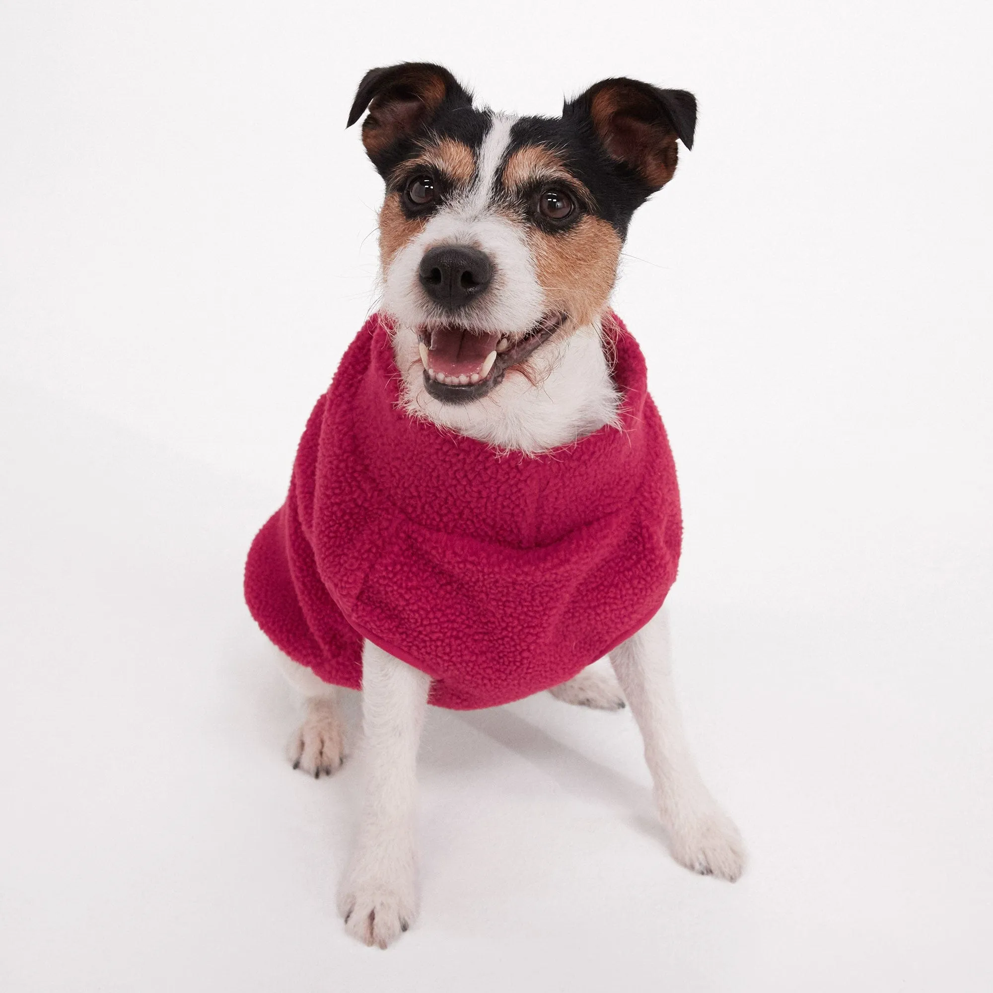 Bow-wow M Sherpa Dog Coat - Cerise