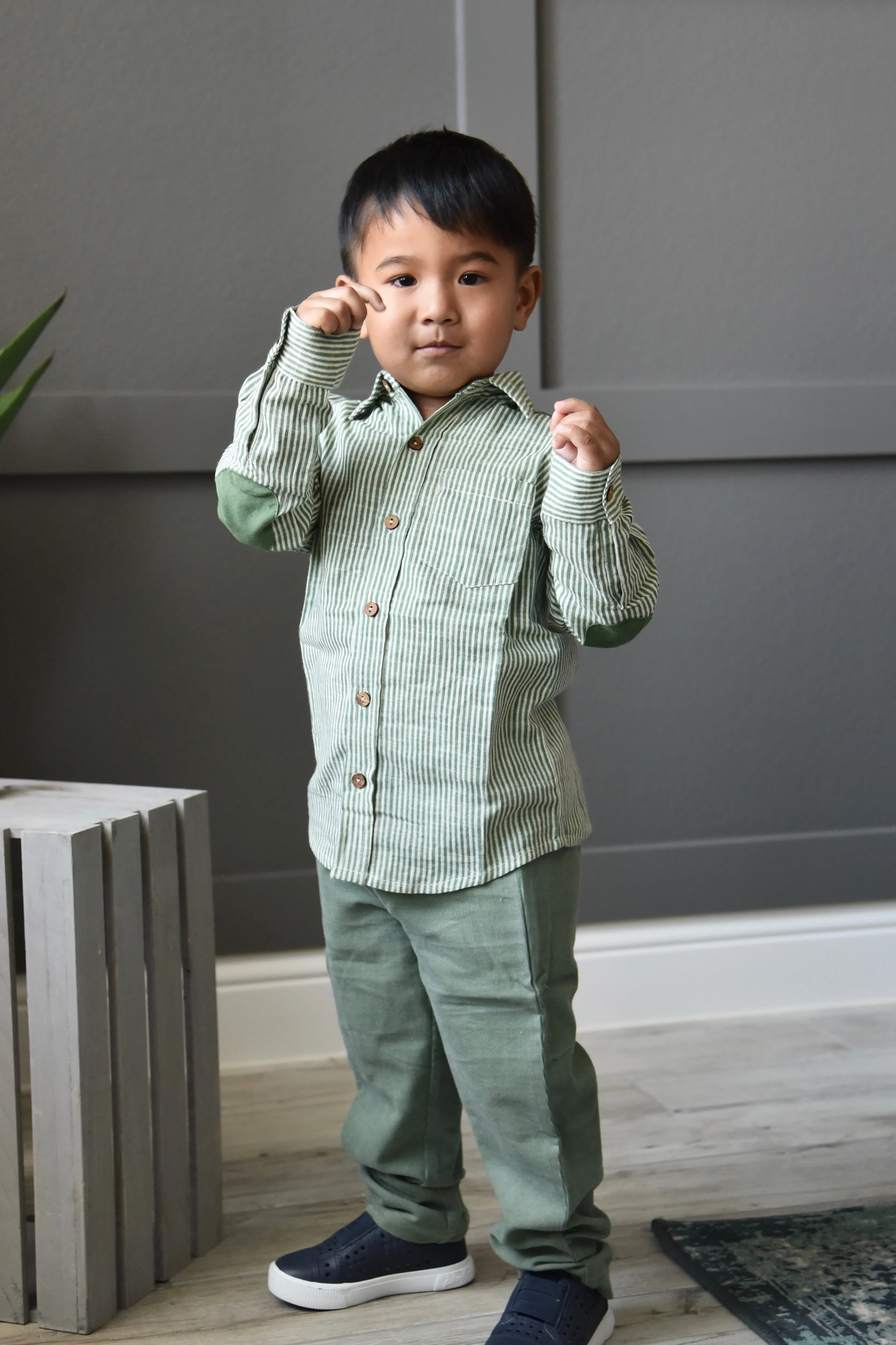 Boys Corduroy Pants - Sage Green