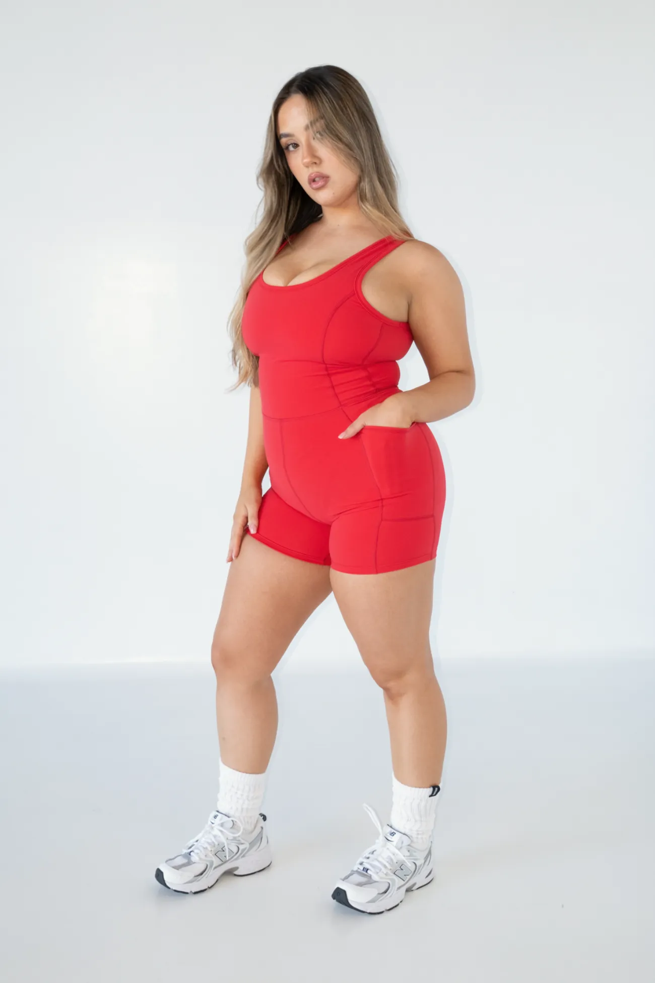 Breathe Pocket Bodysuit - Red