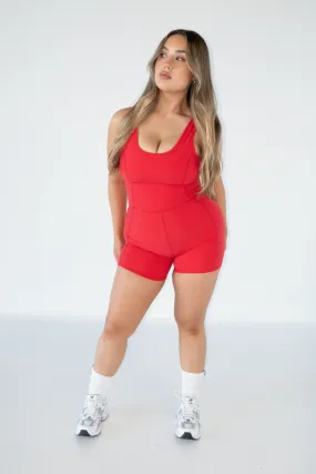 Breathe Pocket Bodysuit - Red