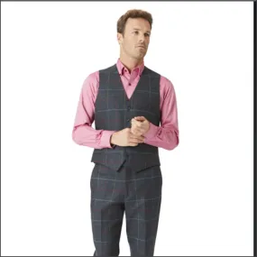 Brook Taverner Haincliffe  Blue Check Waist Coat--