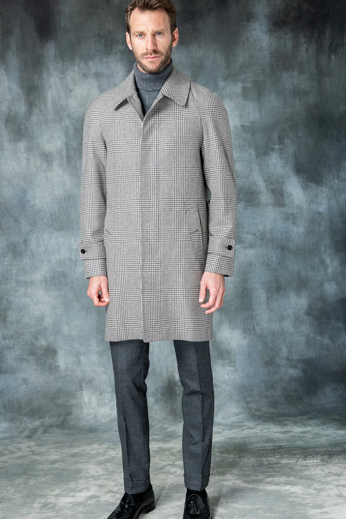 Brown Prince of Wales Raglan coat – Made in Italy