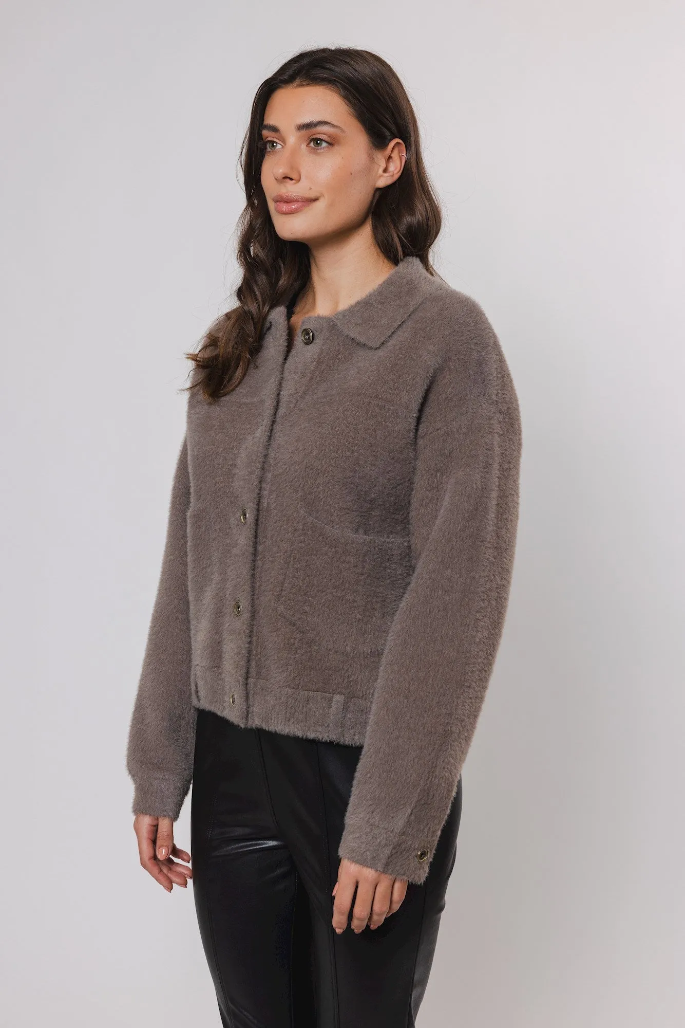 Bubbly Boxy Jacket Taupe