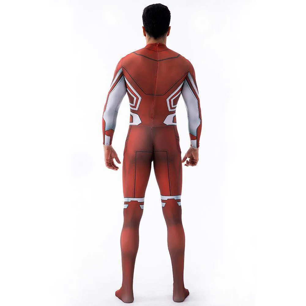 Captain Canuck Cosplay Costumes Jumpsuit Superhero Halloween Tights Zentai For Adult Kids