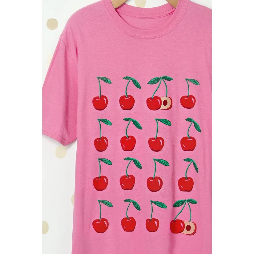 Cherries Oversized Graphic T-Shirt