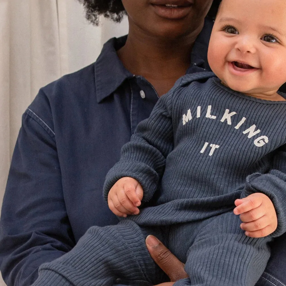 Claude & Co, Milking It, Navy Sleepsuit