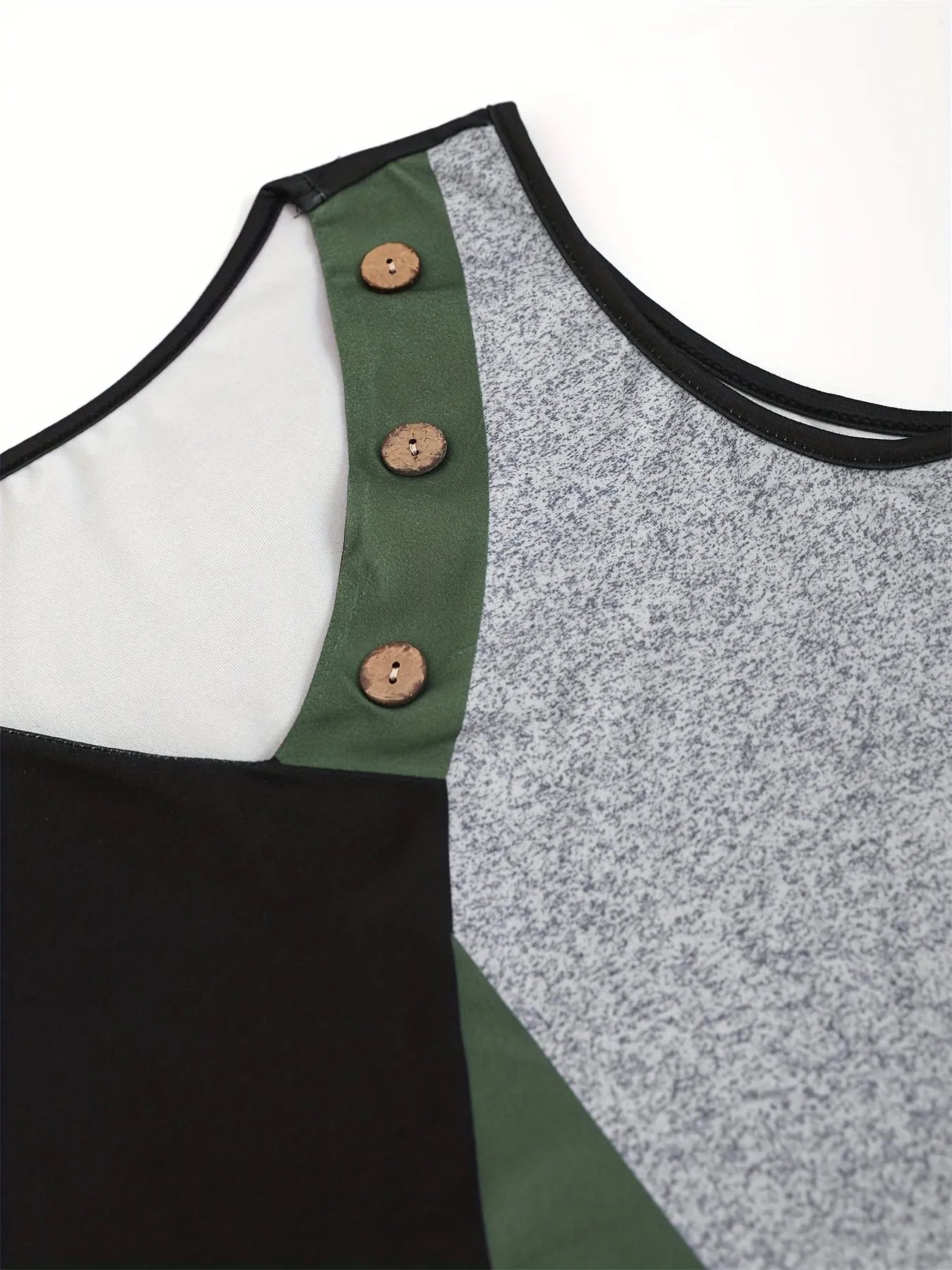 Color Block V Neck Tank Top Stylish Summer Fashion for Women