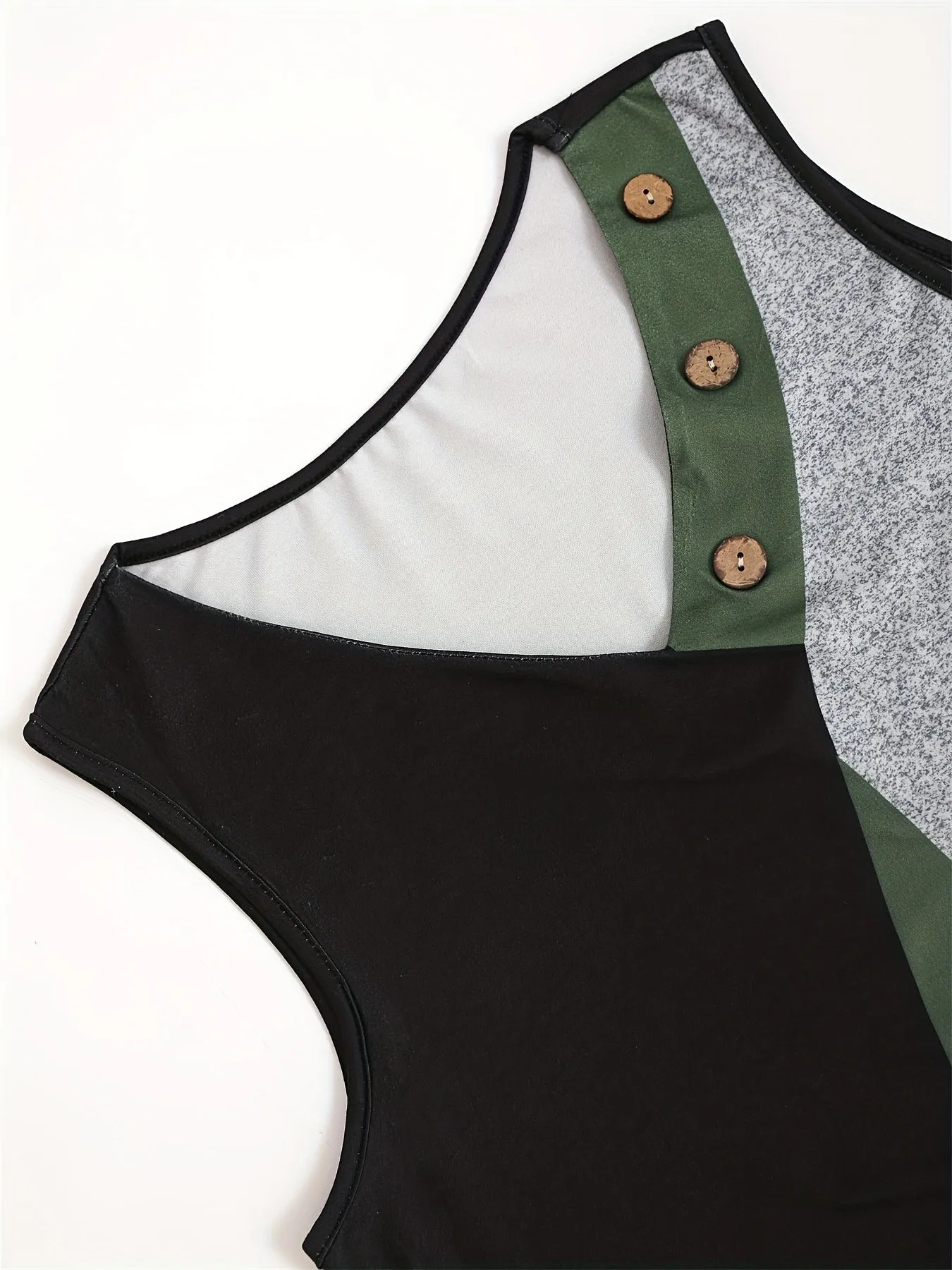 Color Block V Neck Tank Top Stylish Summer Fashion for Women