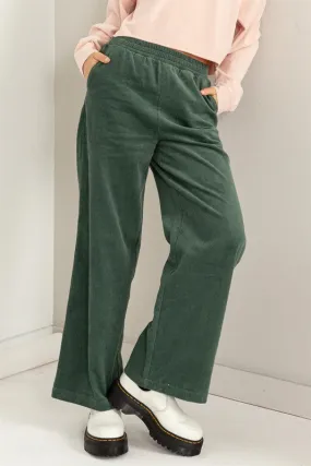 Corduroy Pull On Pants- Green