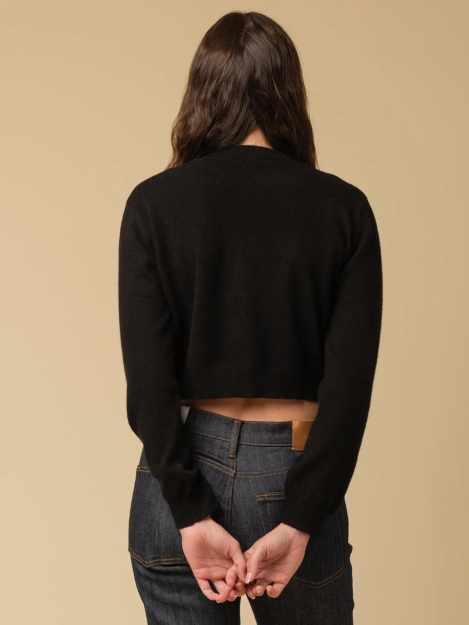 Crop Long Sleeve Sweater_Black