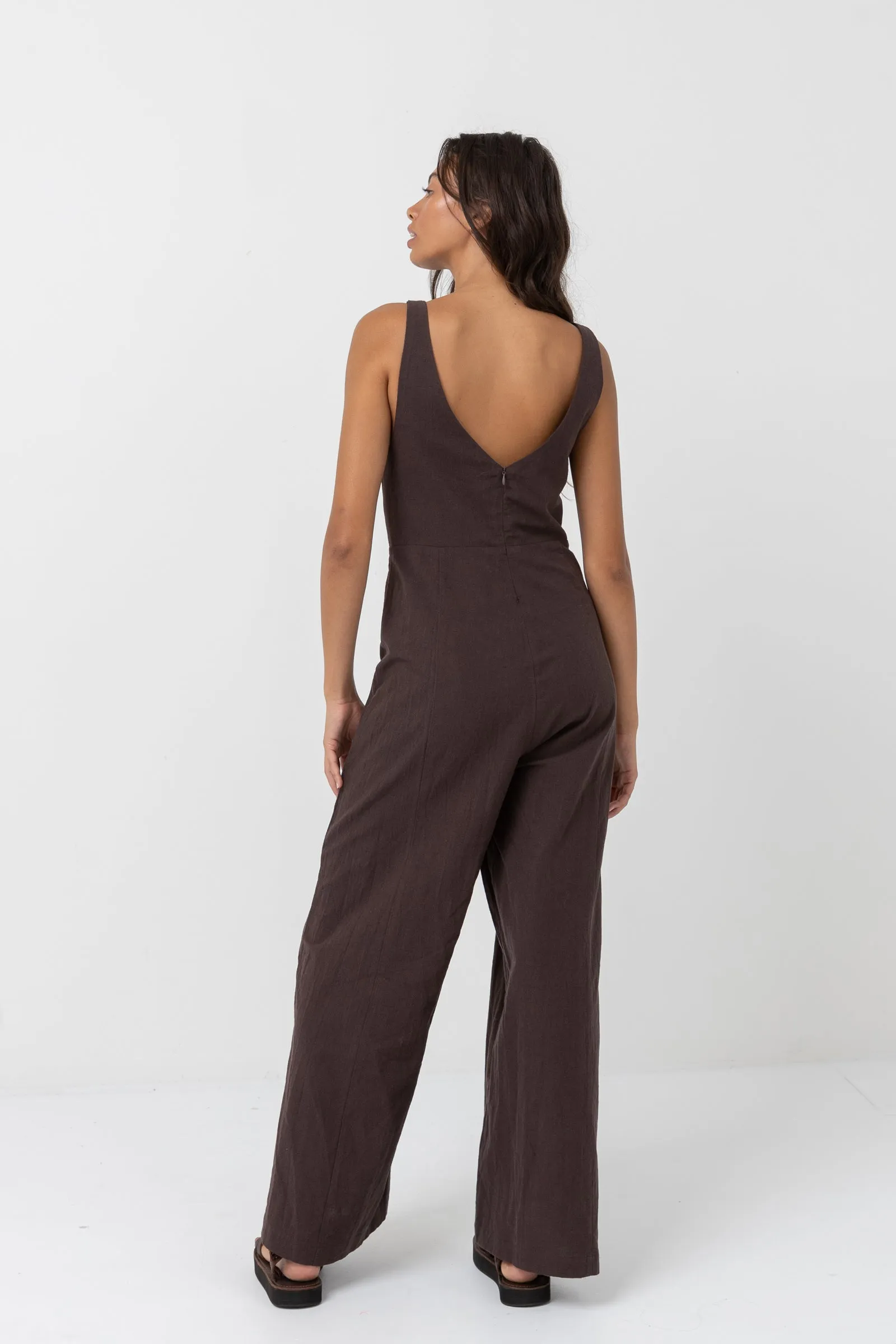 Dawn Wide Leg Jumpsuit Chocolate