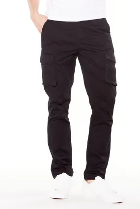 DEAN -  Slim Fit Cargo Chinos (Convertible Joggers) -  Black