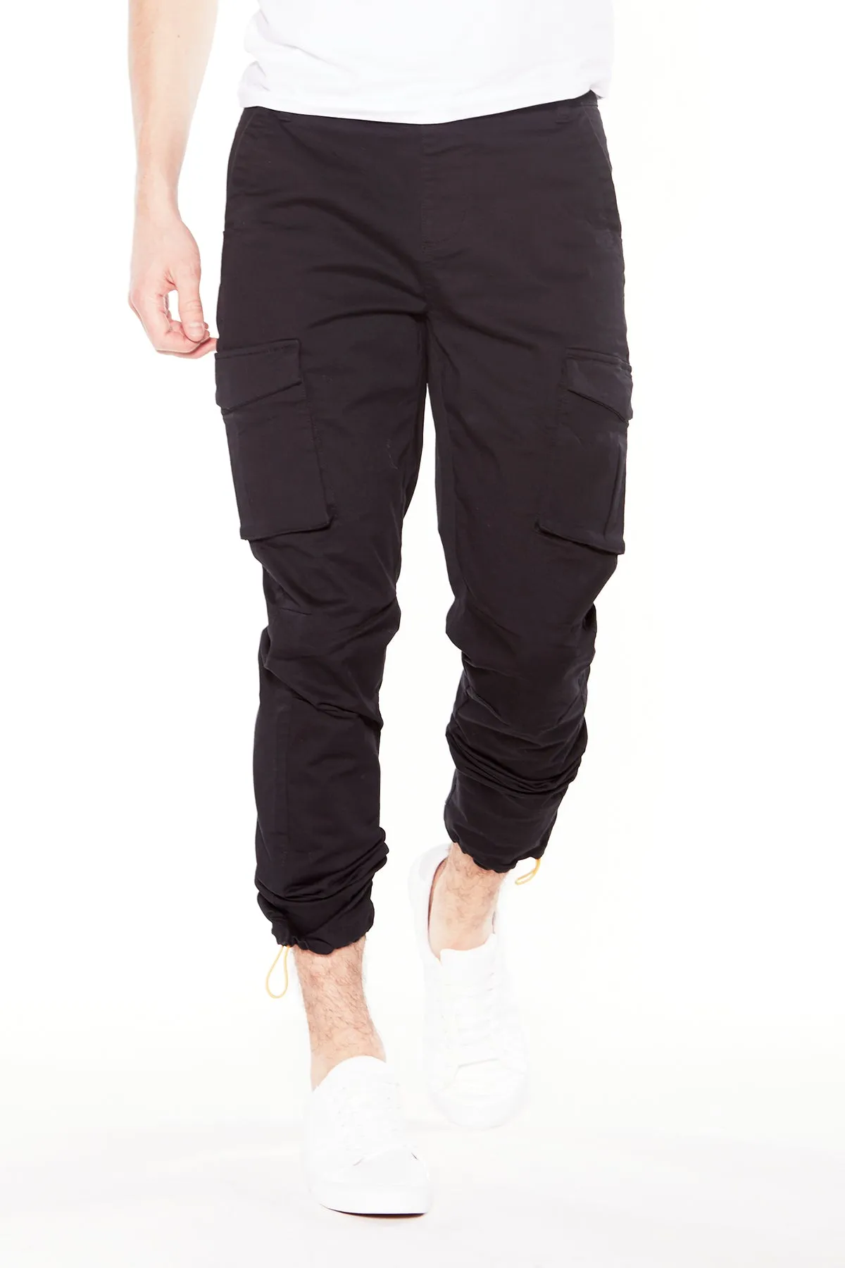 DEAN -  Slim Fit Cargo Chinos (Convertible Joggers) -  Black