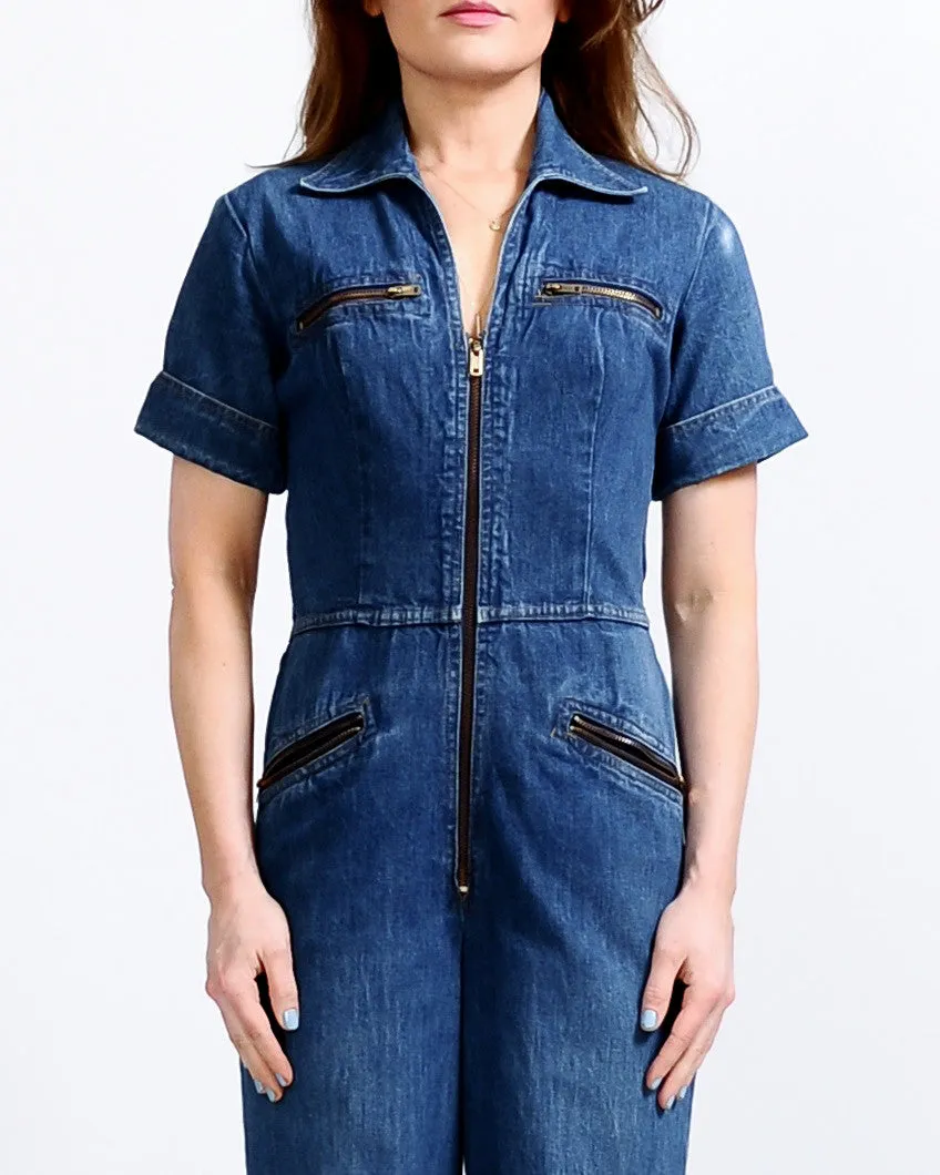 Denim Bell Bottom Jumpsuit