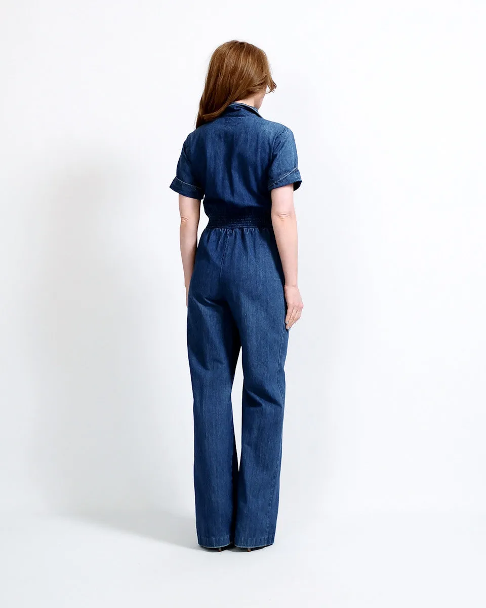 Denim Bell Bottom Jumpsuit