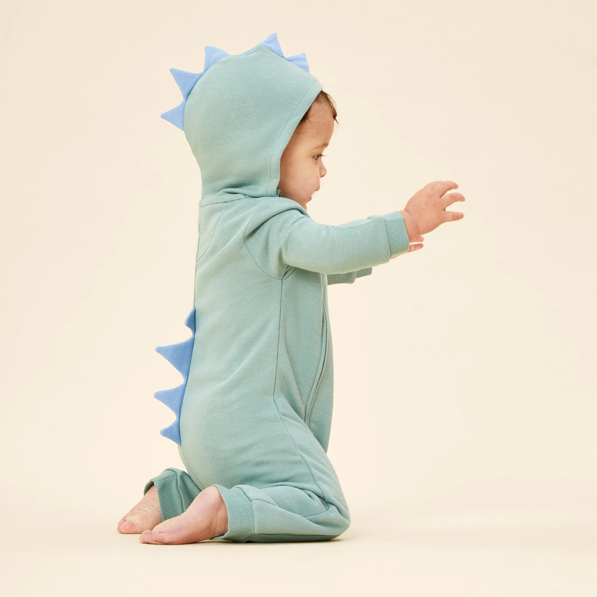 Dino Spike Zip-Up Jumpsuit