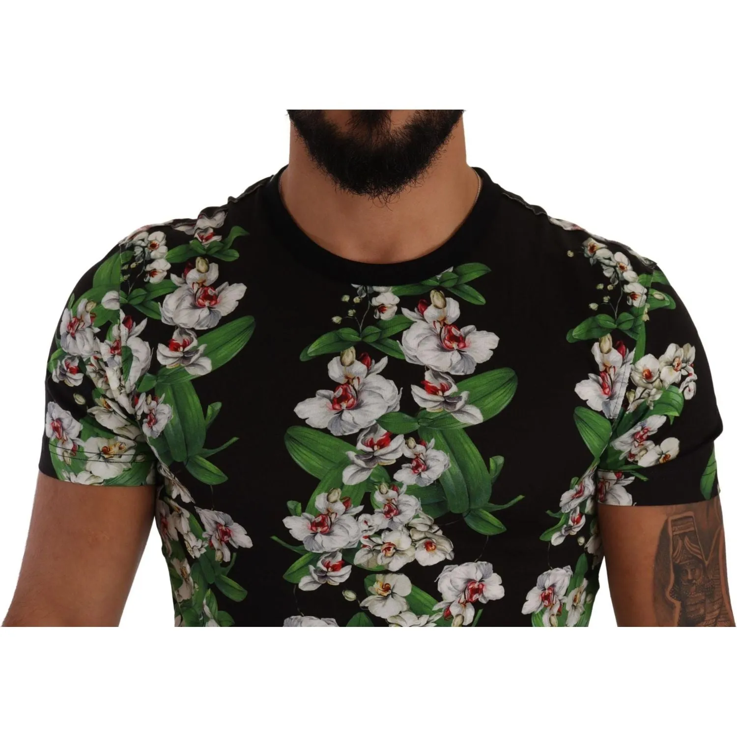 Dolce & Gabbana Elegant Floral Crewneck Tee for Men