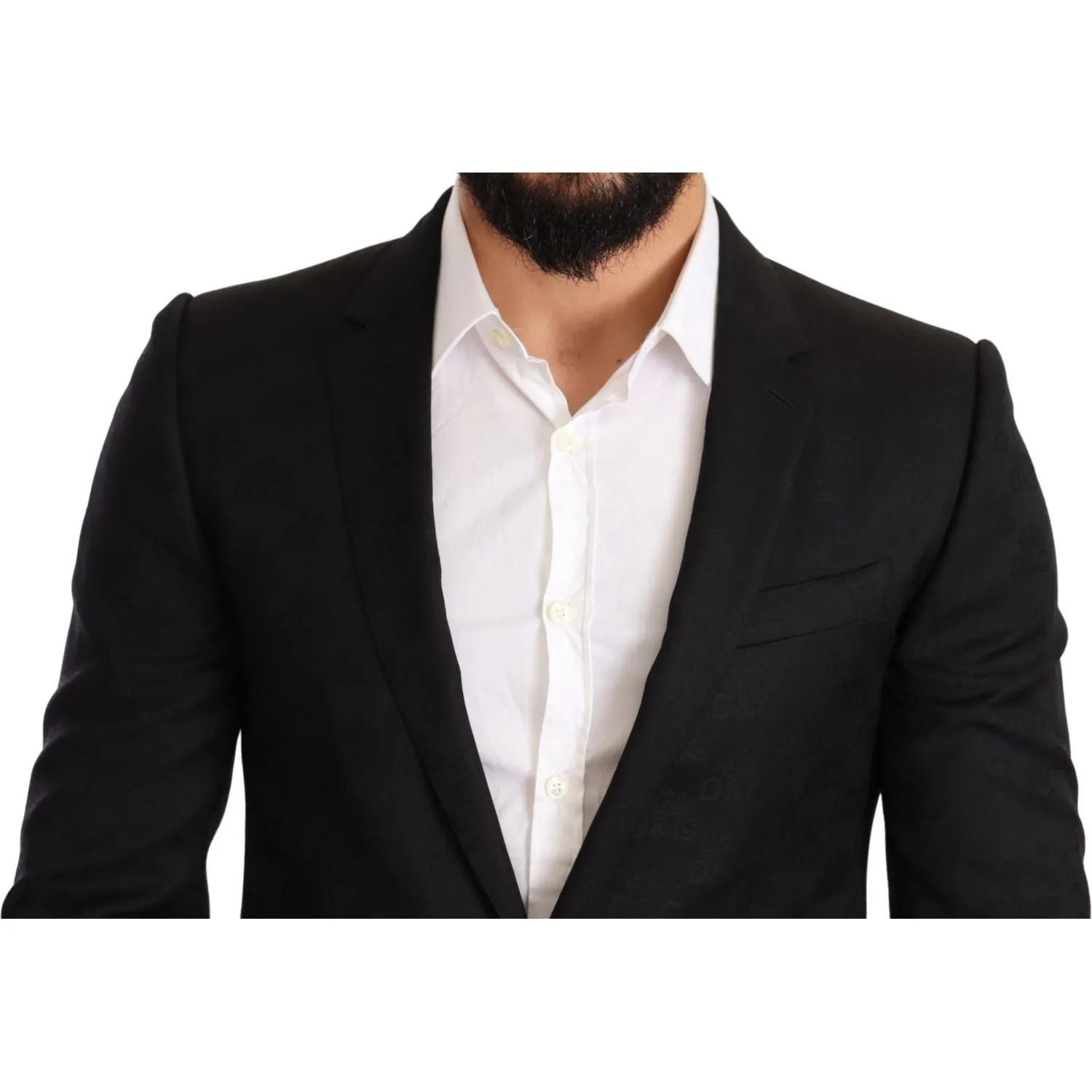 Dolce & Gabbana Elegant Martini Black Wool Suit