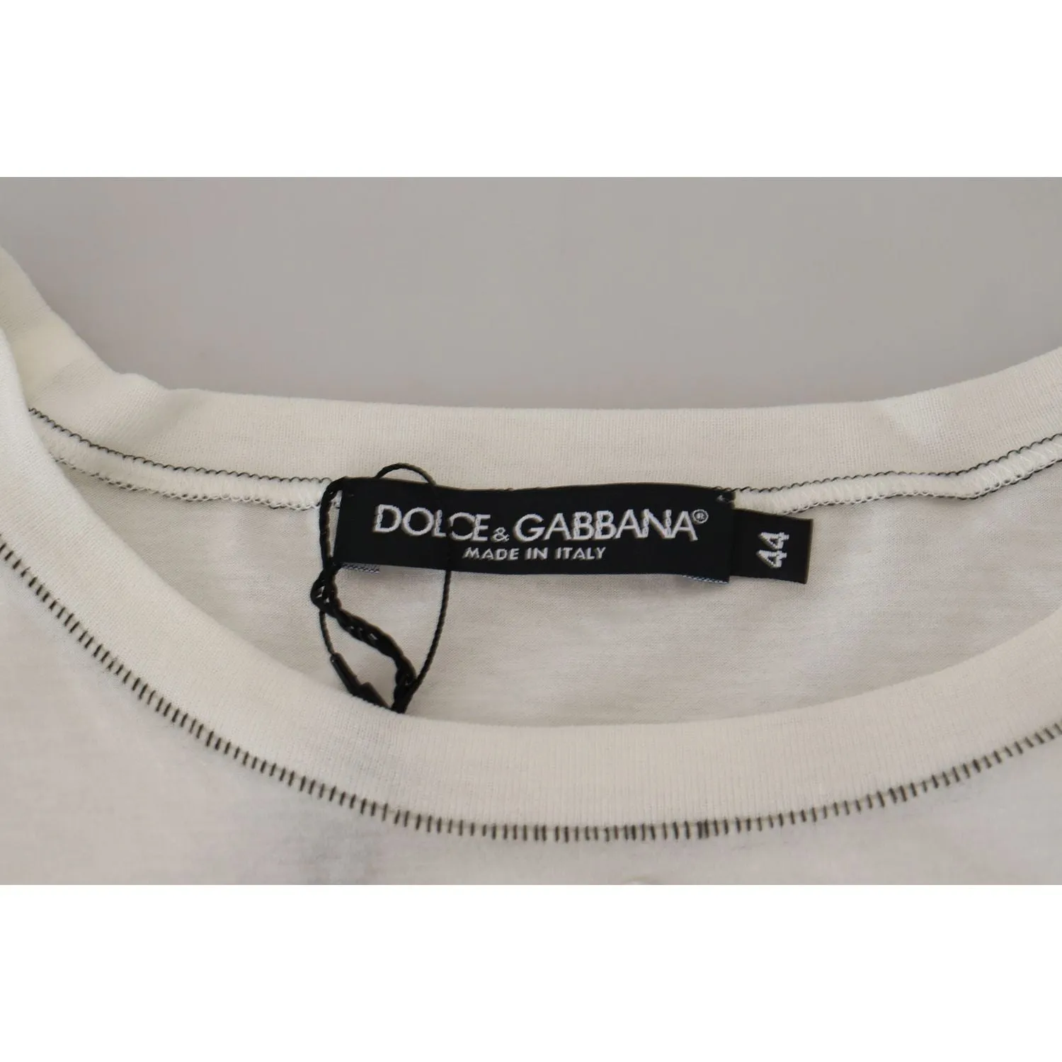 Dolce & Gabbana Elegant White Cotton-Silk Blend Tee