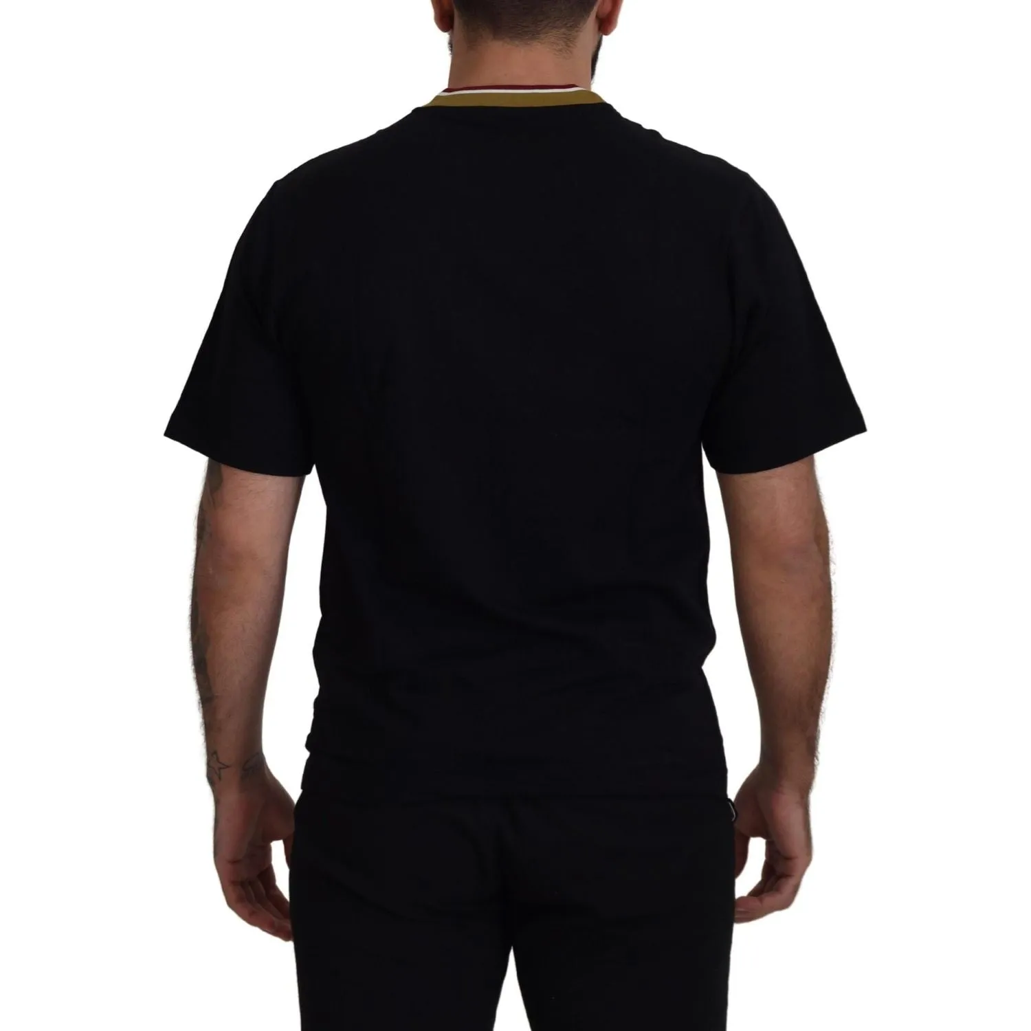 Dolce & Gabbana Iconic Black Cotton Crew Neck Tee