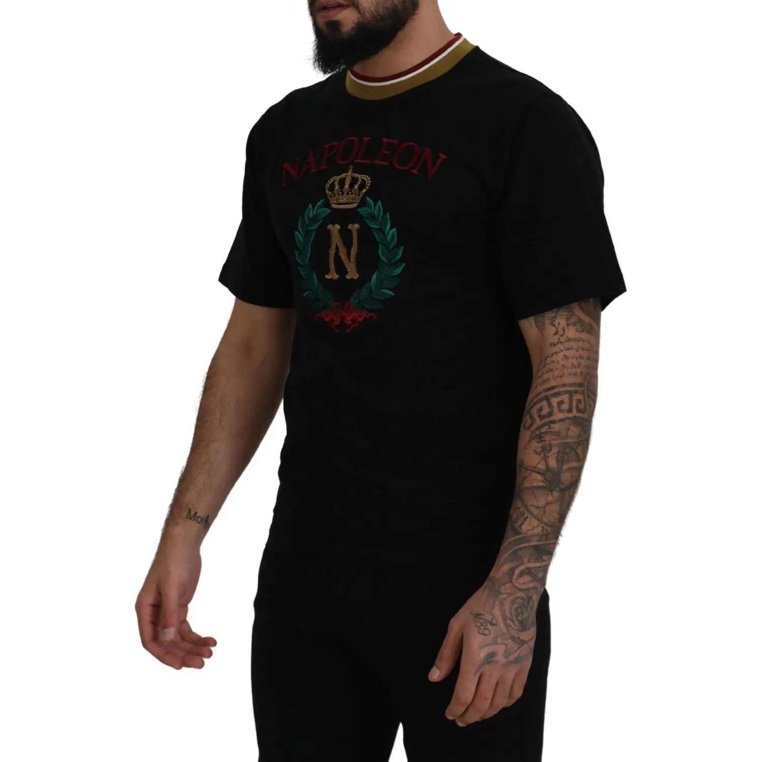 Dolce & Gabbana Iconic Black Cotton Crew Neck Tee