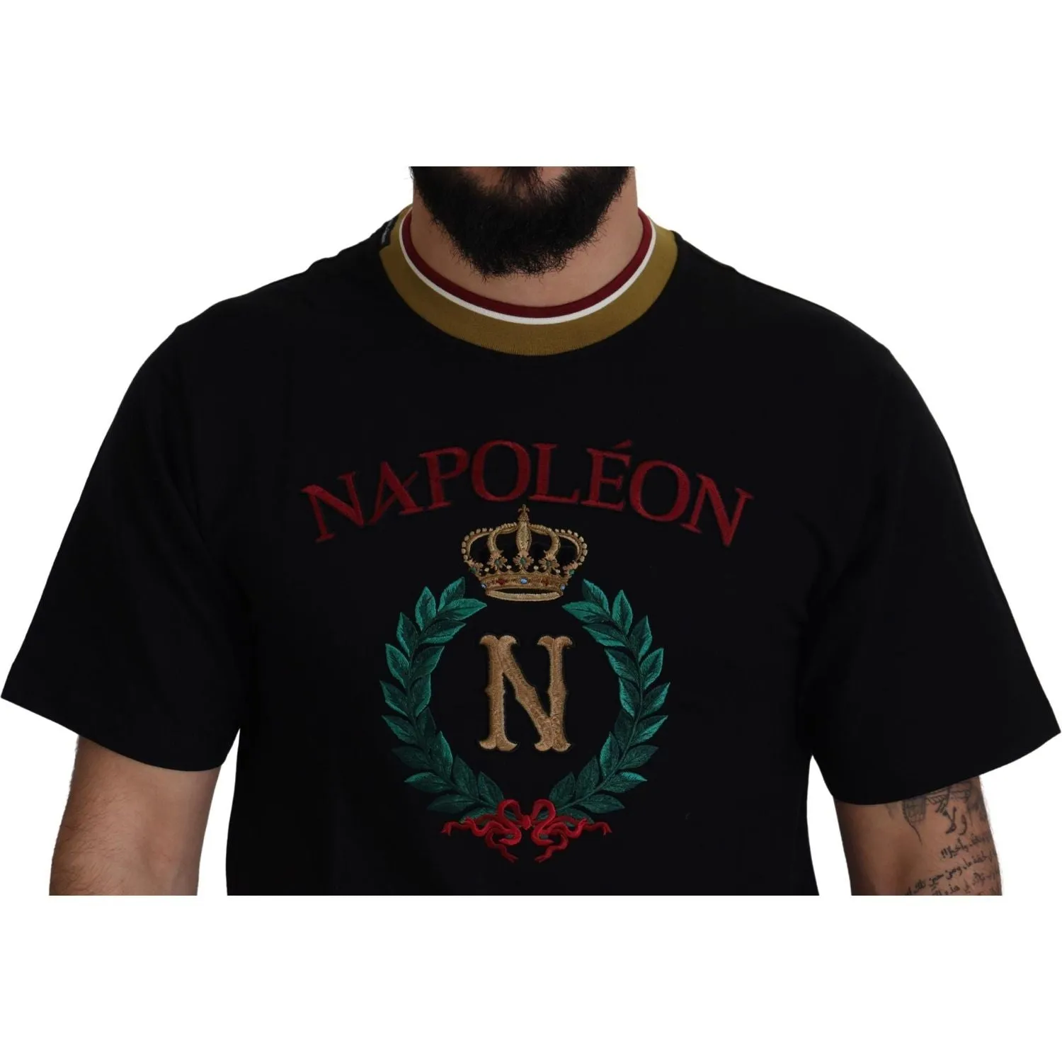 Dolce & Gabbana Iconic Black Cotton Crew Neck Tee