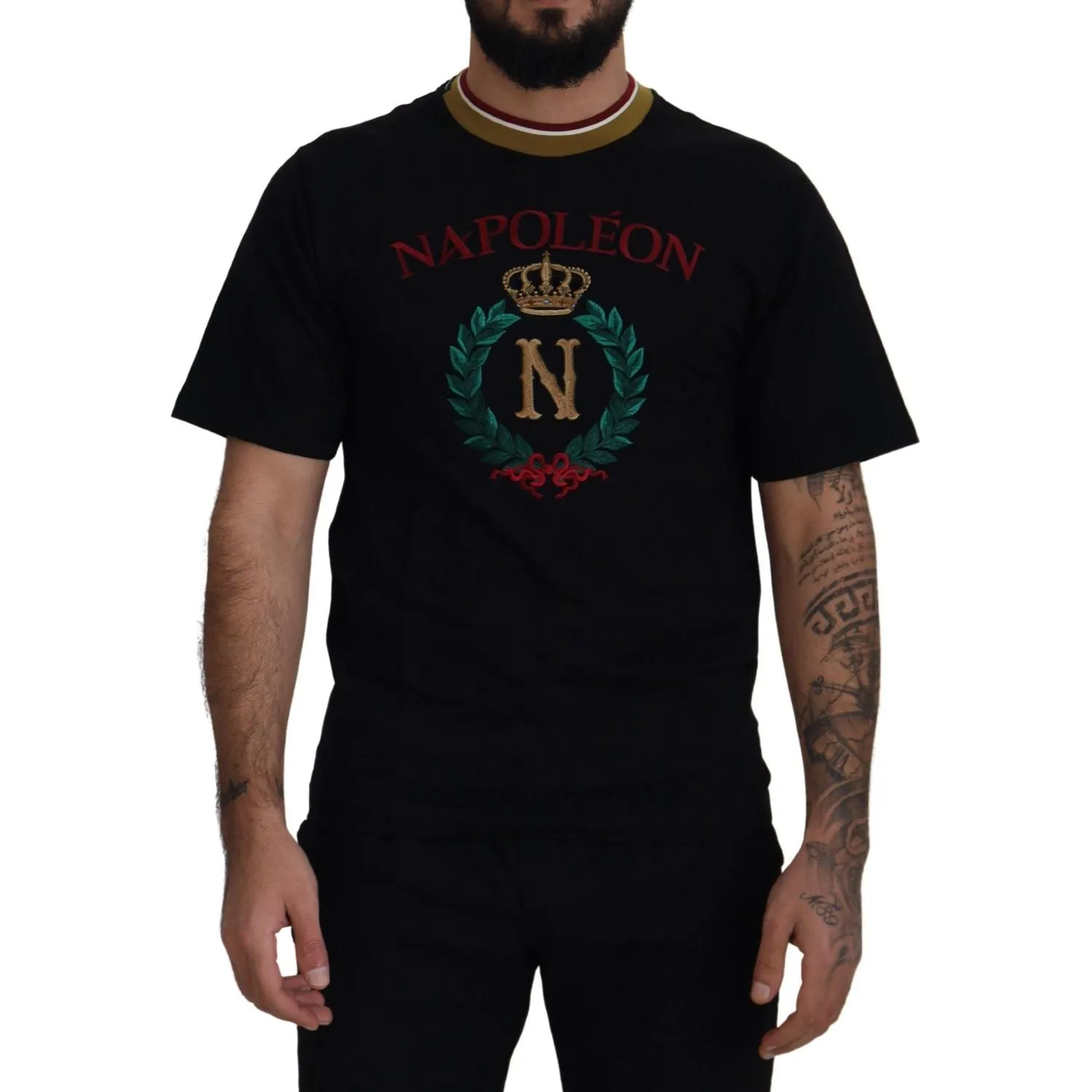 Dolce & Gabbana Iconic Black Cotton Crew Neck Tee